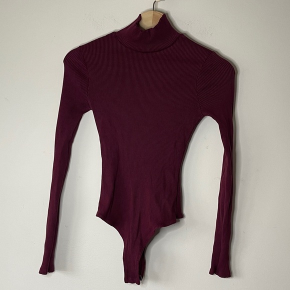 Lulu's Burgundy Long Sleeve Bodysuit - Picture 9 of 11